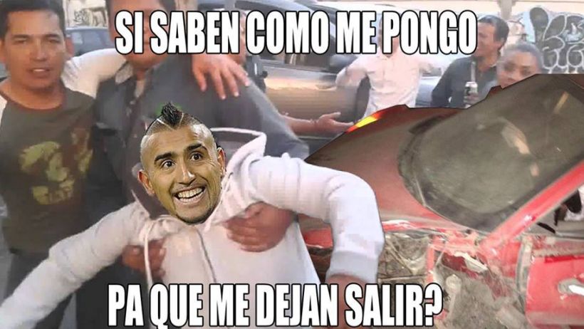 Los memes de Vidal por chocar en estado de ebriedad en su Ferrari