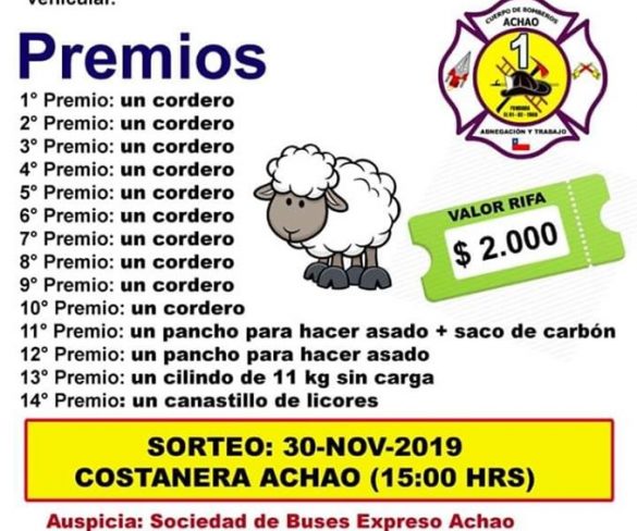 1ra Compañia Bomberos achao realizara Rifa